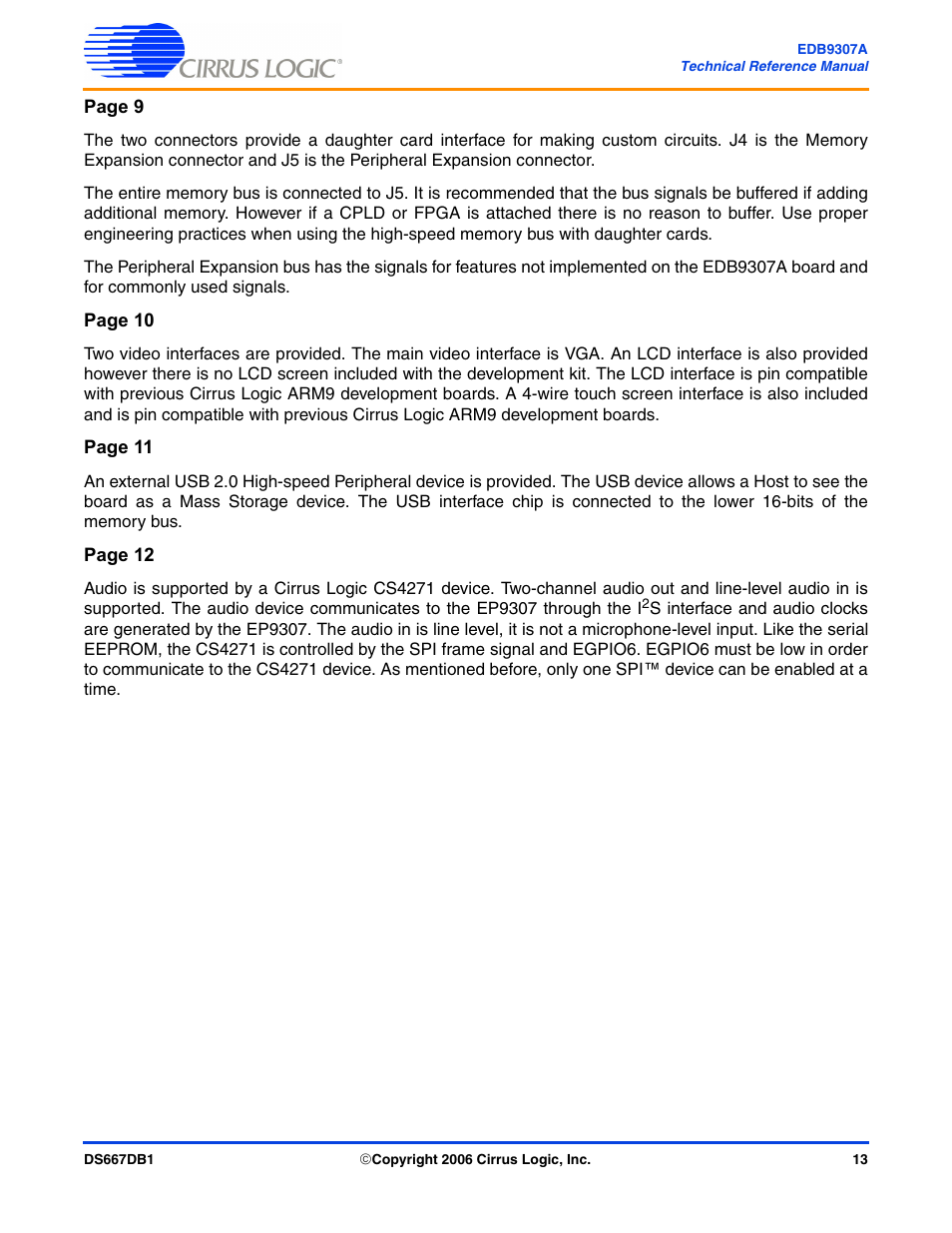 Cirrus Logic EDB9307A User Manual | Page 13 / 44