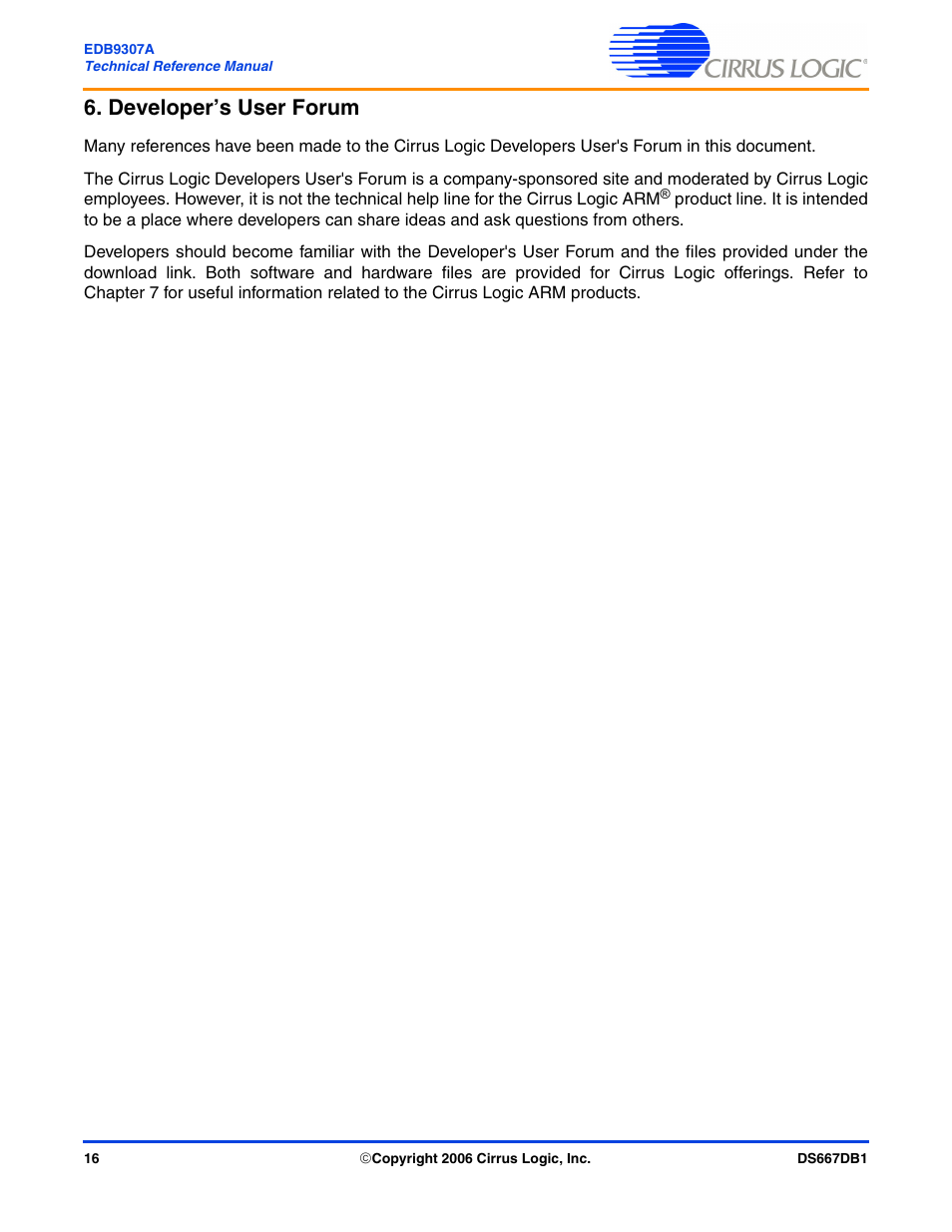 Developer’s user forum | Cirrus Logic EDB9307A User Manual | Page 16 / 44