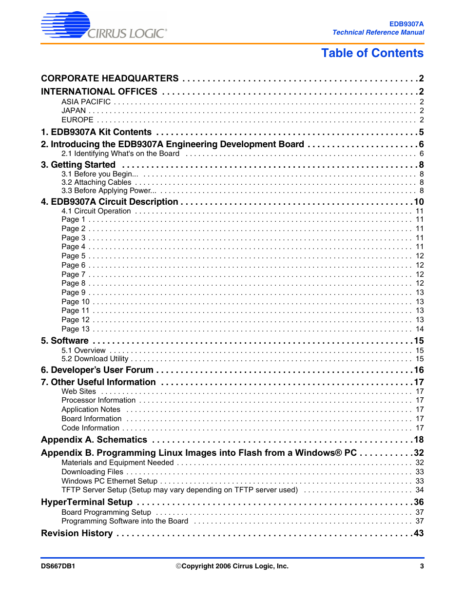 Cirrus Logic EDB9307A User Manual | Page 3 / 44