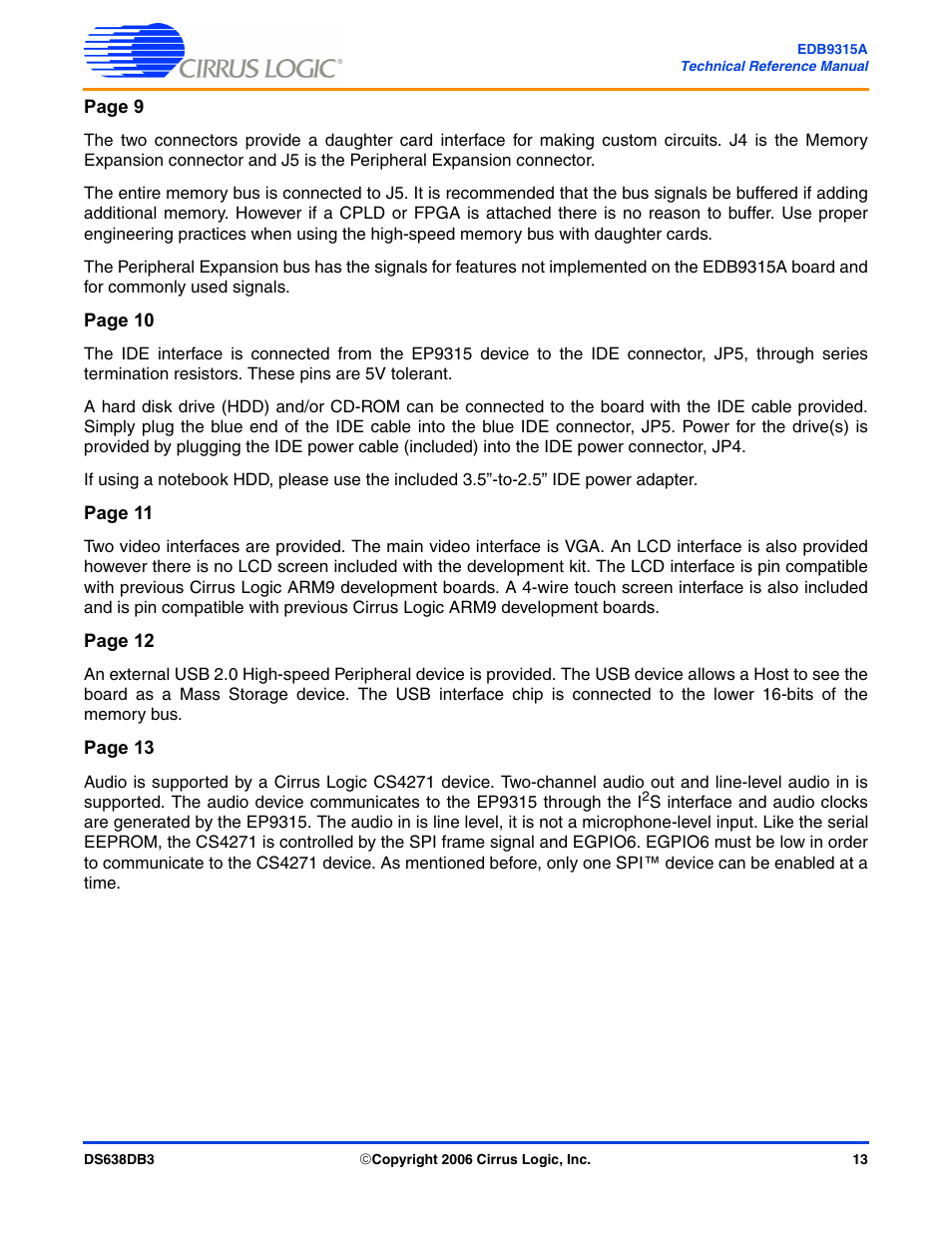 Cirrus Logic EDB9315A User Manual | Page 13 / 44