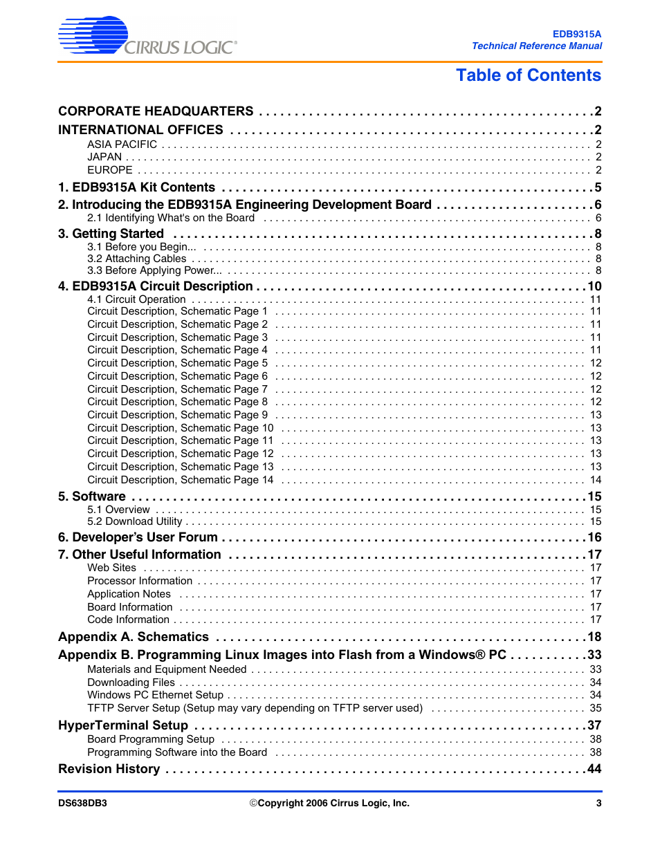Cirrus Logic EDB9315A User Manual | Page 3 / 44