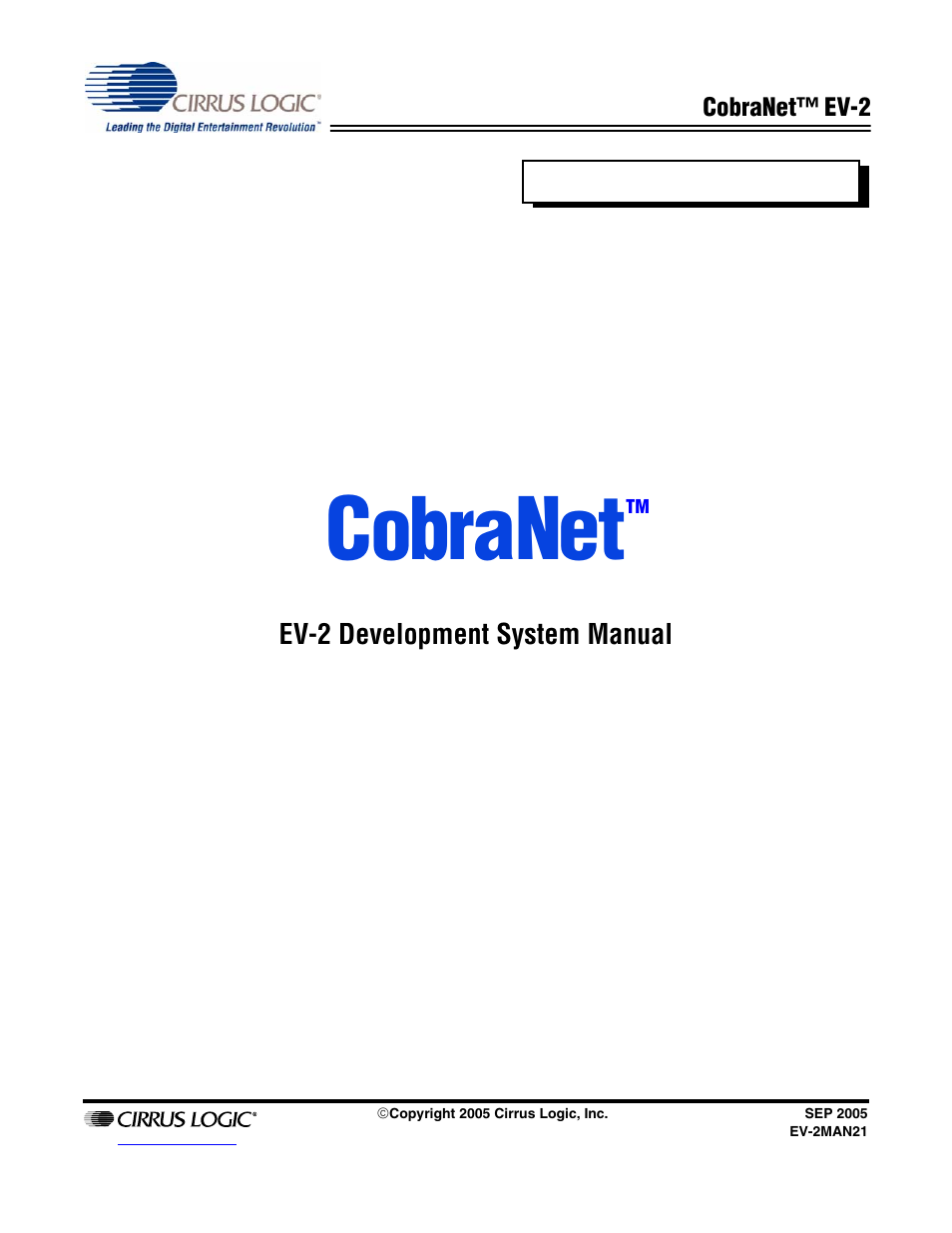 Cirrus Logic EV2 User Manual | 44 pages