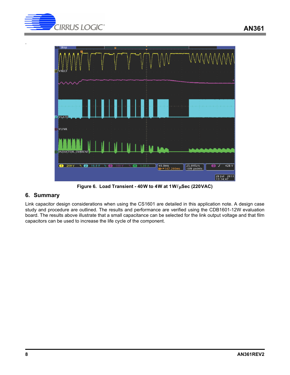 Summary, An361 | Cirrus Logic AN361 User Manual | Page 8 / 10