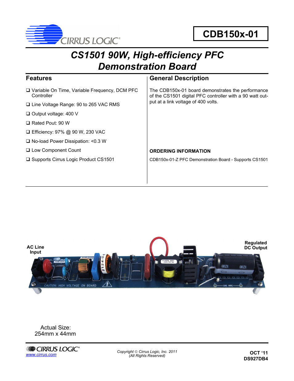 Cirrus Logic CDB150x-01 User Manual | 16 pages
