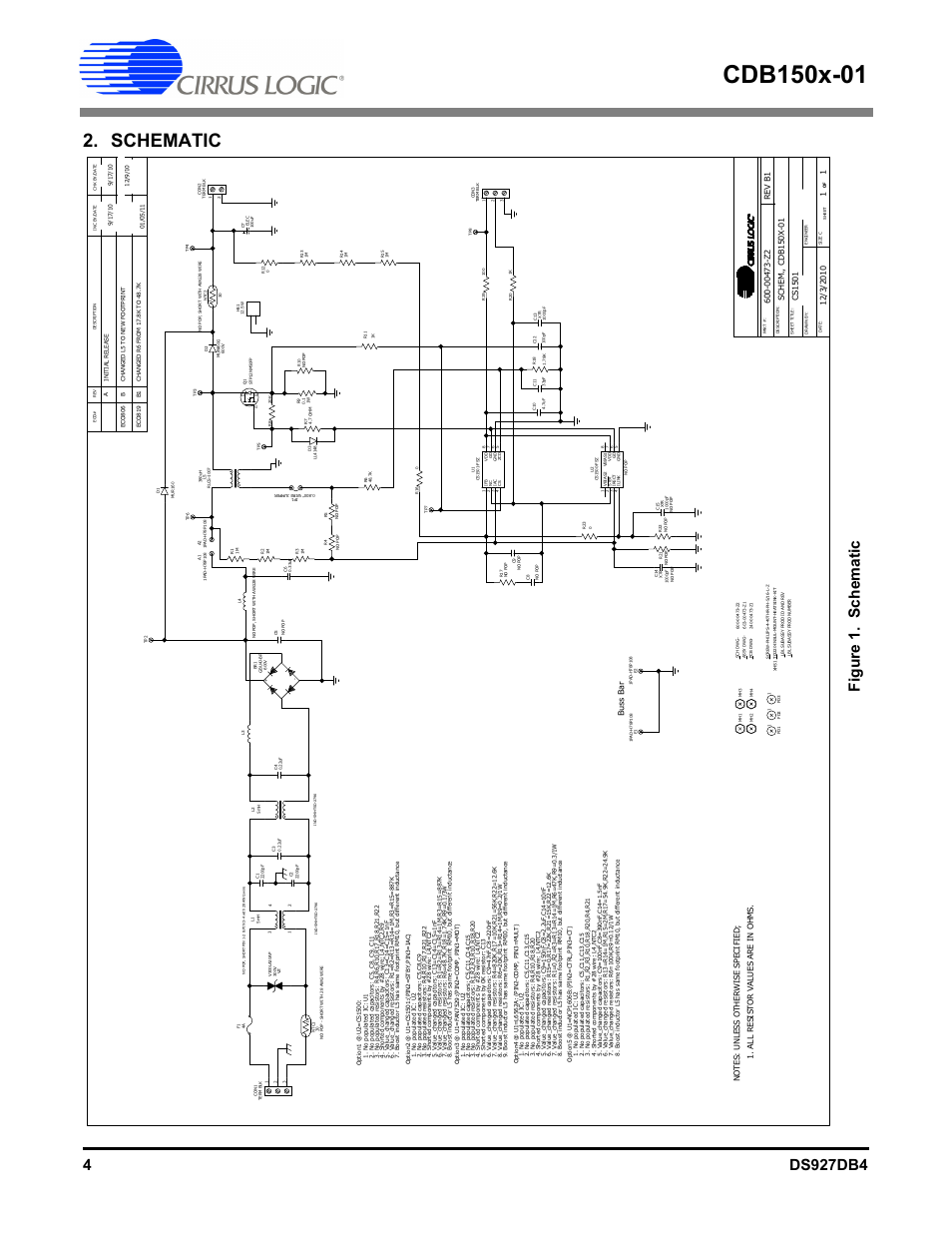Schematic, Figur e 1. sch e mat ic | Cirrus Logic CDB150x-01 User Manual | Page 4 / 16