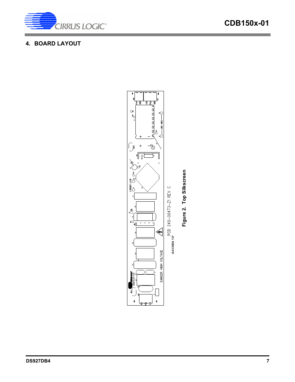Board layout | Cirrus Logic CDB150x-01 User Manual | Page 7 / 16