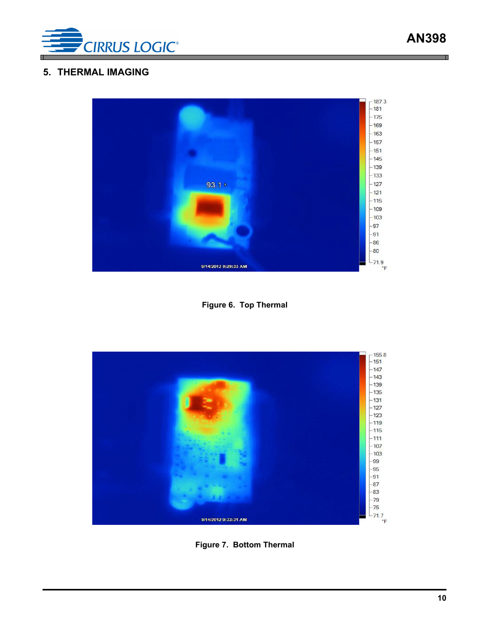 Thermal imaging, An398 | Cirrus Logic AN398 User Manual | Page 10 / 15