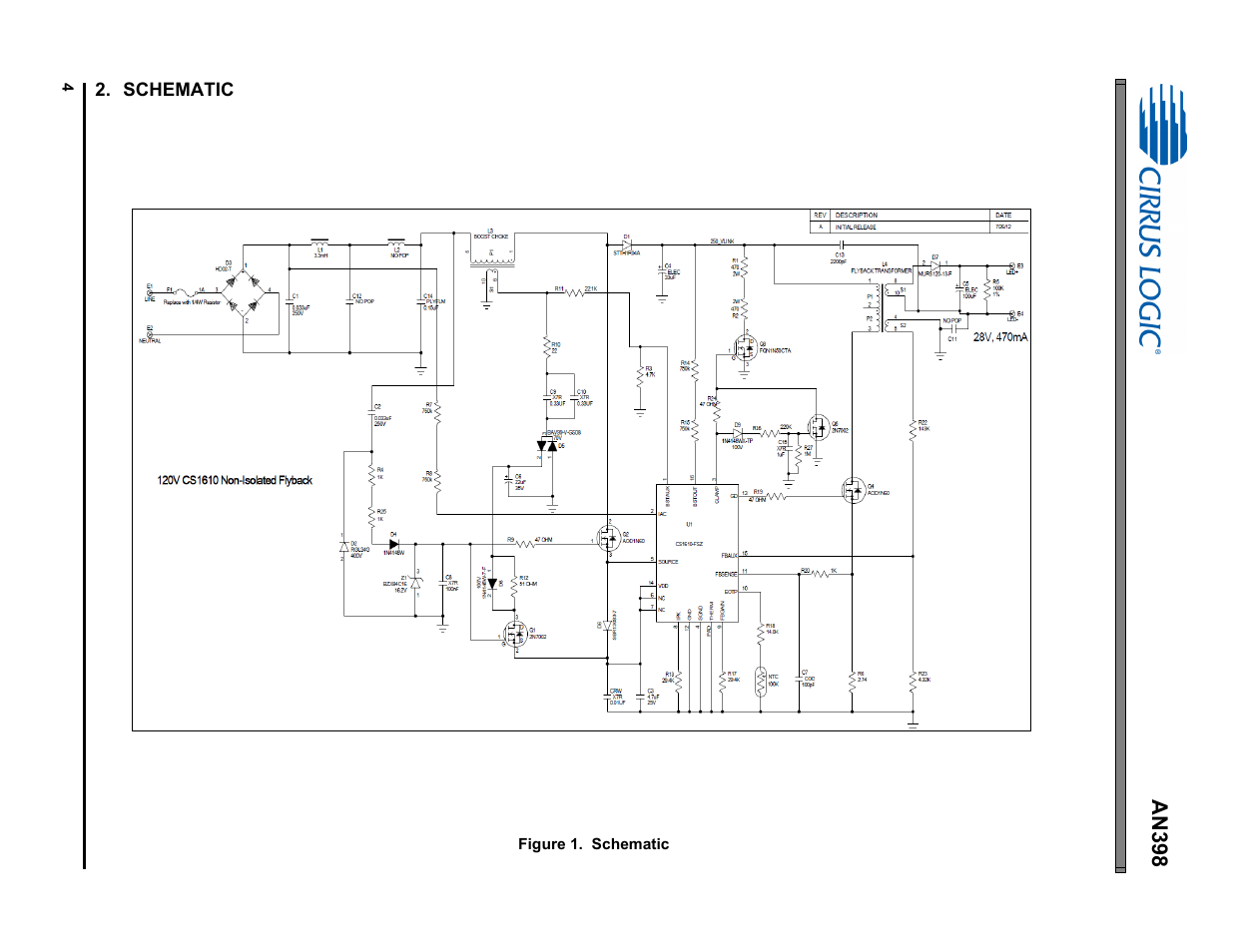 Schematic | Cirrus Logic AN398 User Manual | Page 4 / 15