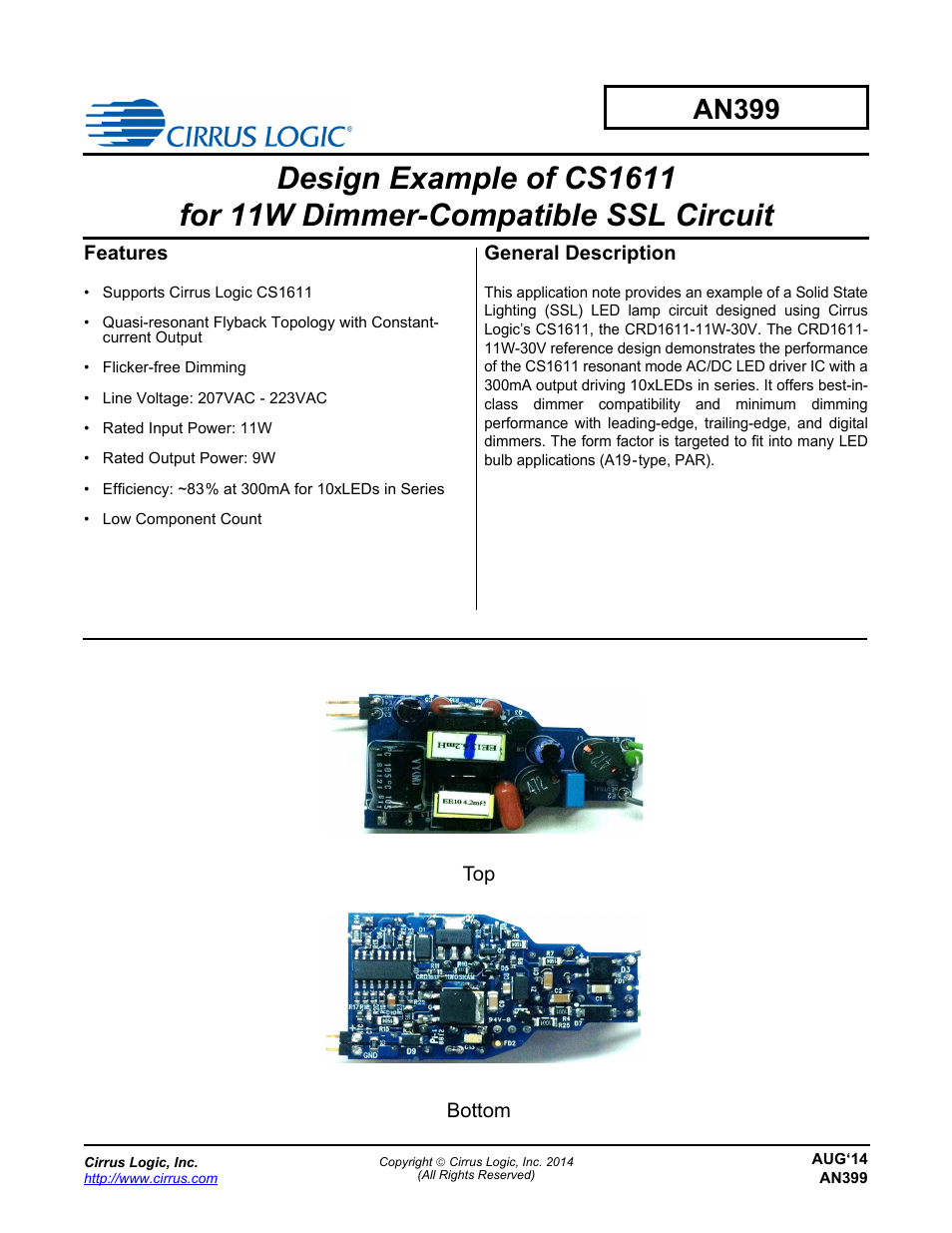 Cirrus Logic AN399 User Manual | 15 pages