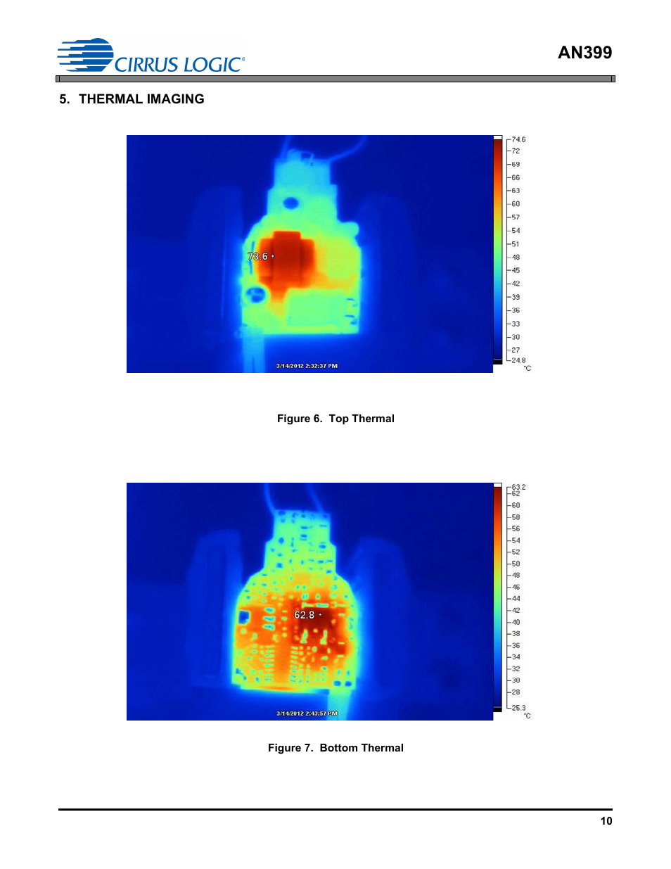 Thermal imaging, An399 | Cirrus Logic AN399 User Manual | Page 10 / 15