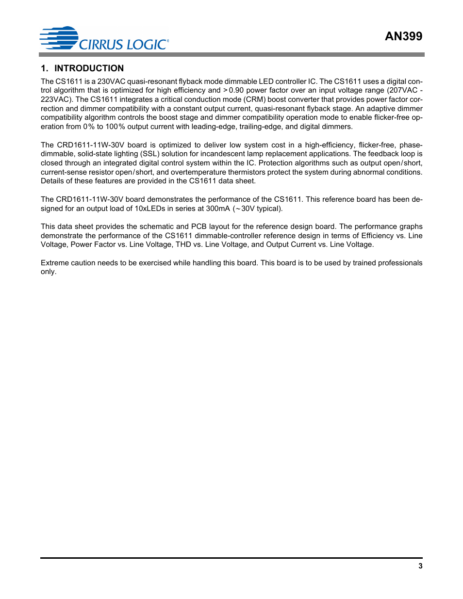 Introduction, An399 | Cirrus Logic AN399 User Manual | Page 3 / 15