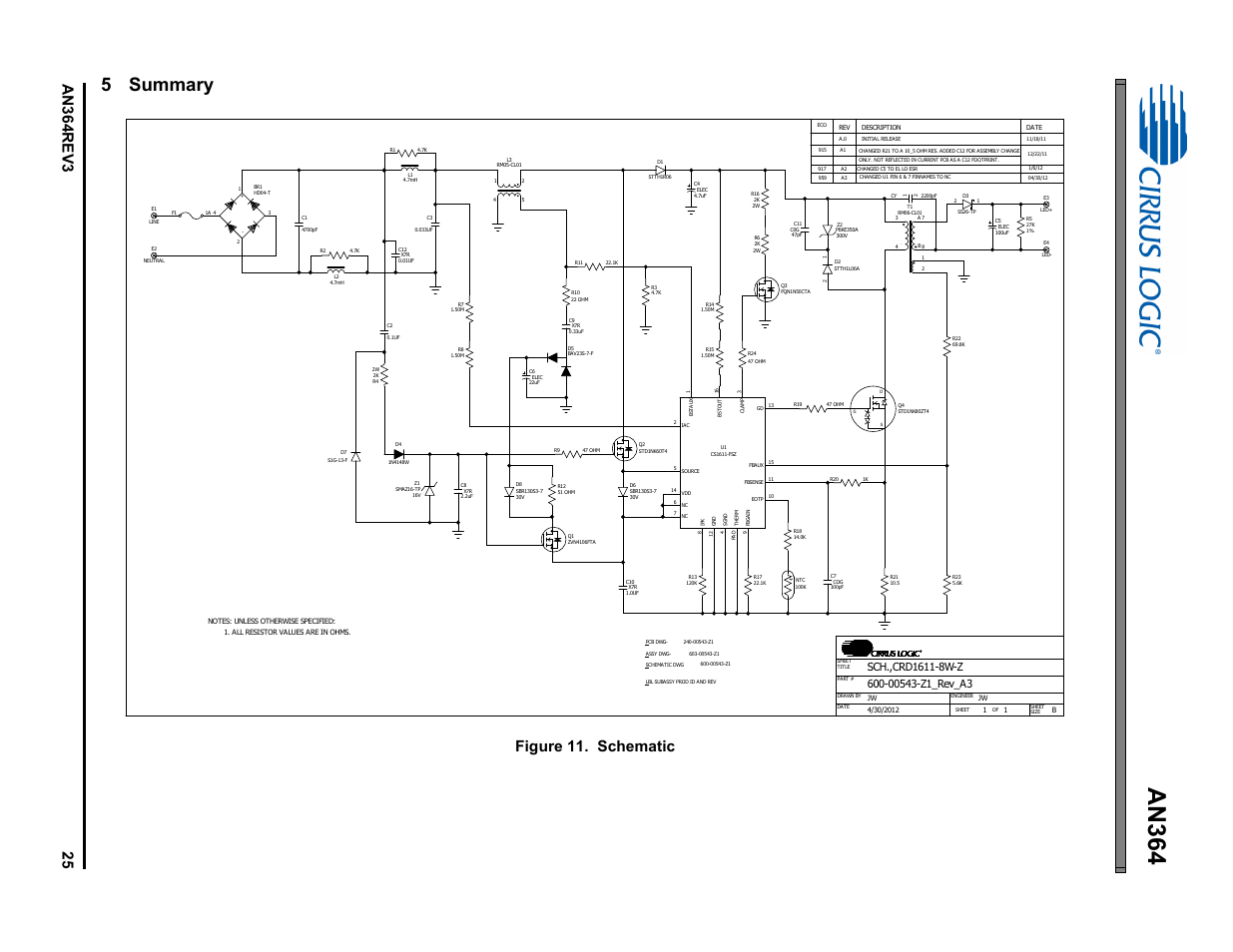 5 summary, An364, Figure 11. schematic | Cirrus Logic AN364 User Manual | Page 25 / 28