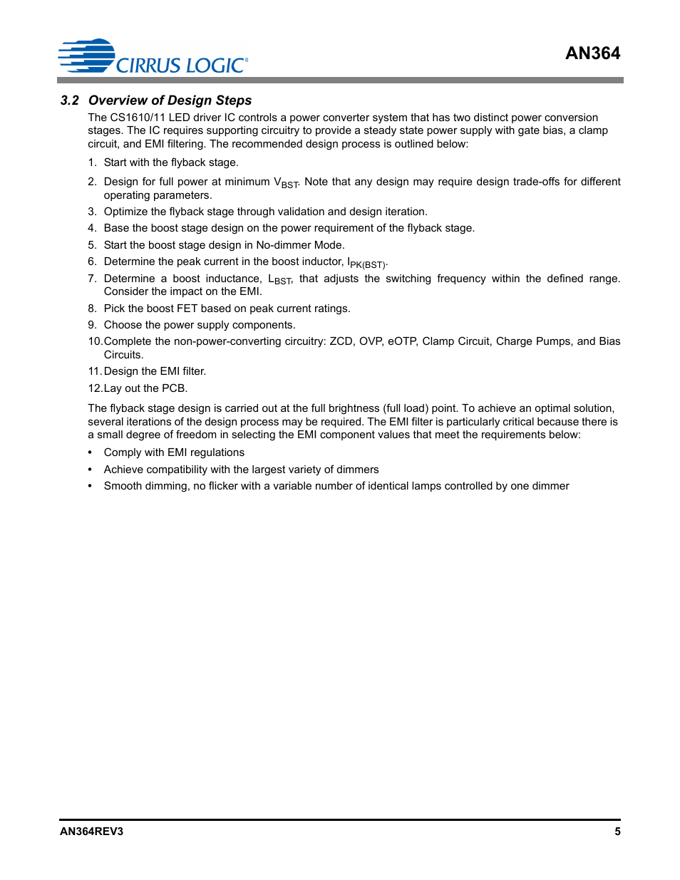 2 overview of design steps, An364 | Cirrus Logic AN364 User Manual | Page 5 / 28