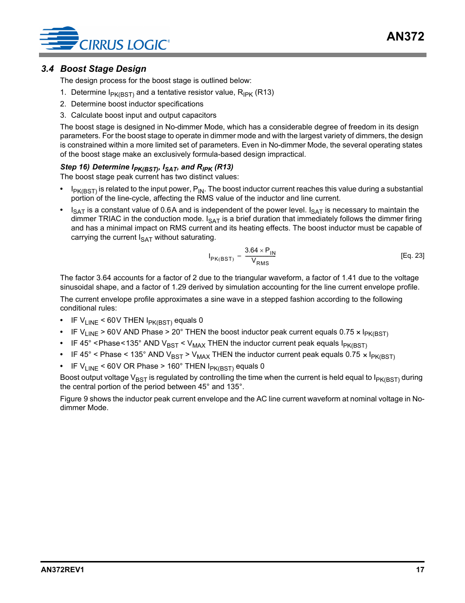 4 boost stage design, An372 | Cirrus Logic AN372 User Manual | Page 17 / 32