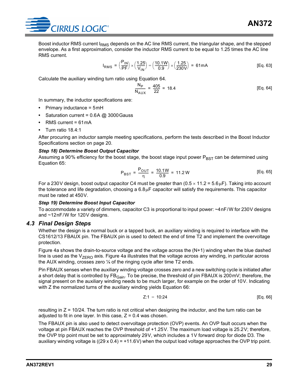 3 final design steps, An372 | Cirrus Logic AN372 User Manual | Page 29 / 32