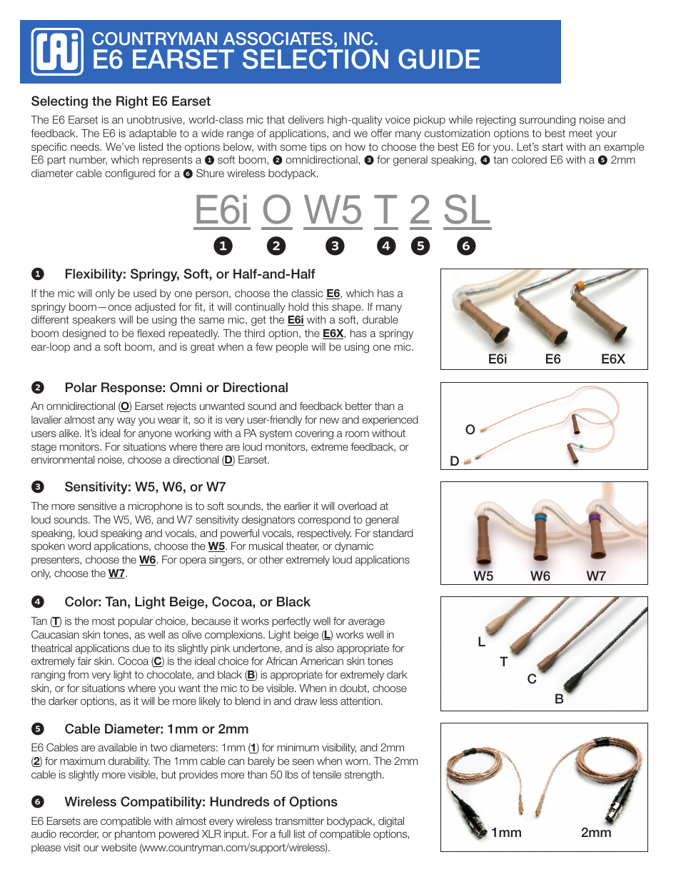 Countryman E6 Earset User Manual | 1 page