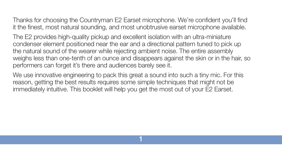 Countryman E2 Earset User Manual | Page 2 / 16