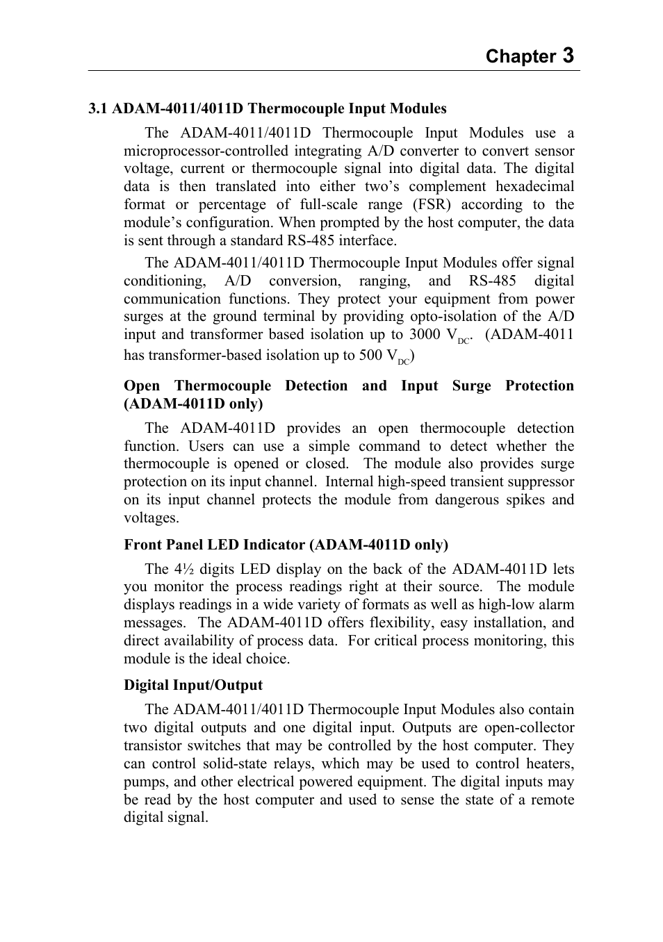 Chapter | Advantech Data Acquisition Modules ADAM 4000 User Manual | Page 30 / 429