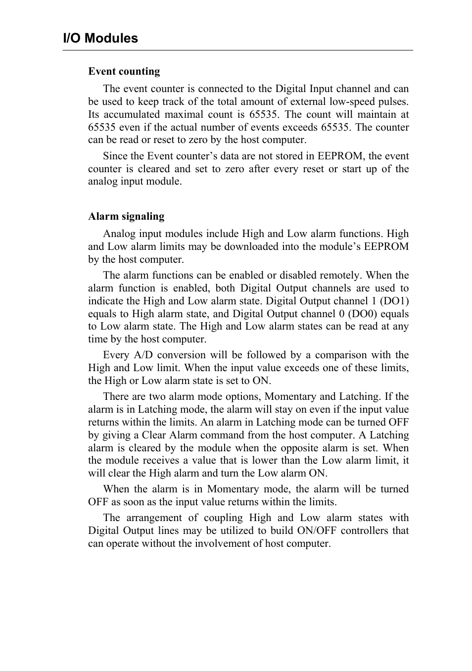 I/o modules | Advantech Data Acquisition Modules ADAM 4000 User Manual | Page 31 / 429