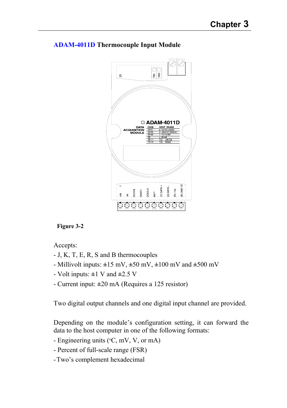 Chapter | Advantech Data Acquisition Modules ADAM 4000 User Manual | Page 34 / 429