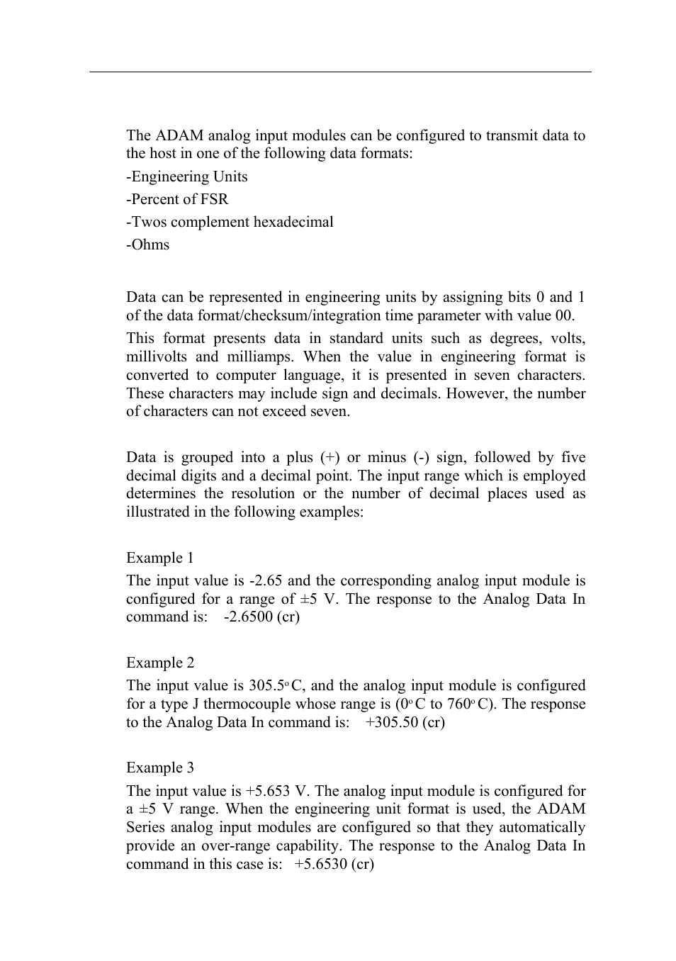 Data formats and i/o ranges, B.1 analog input formats | Advantech Data Acquisition Modules ADAM 4000 User Manual | Page 378 / 429