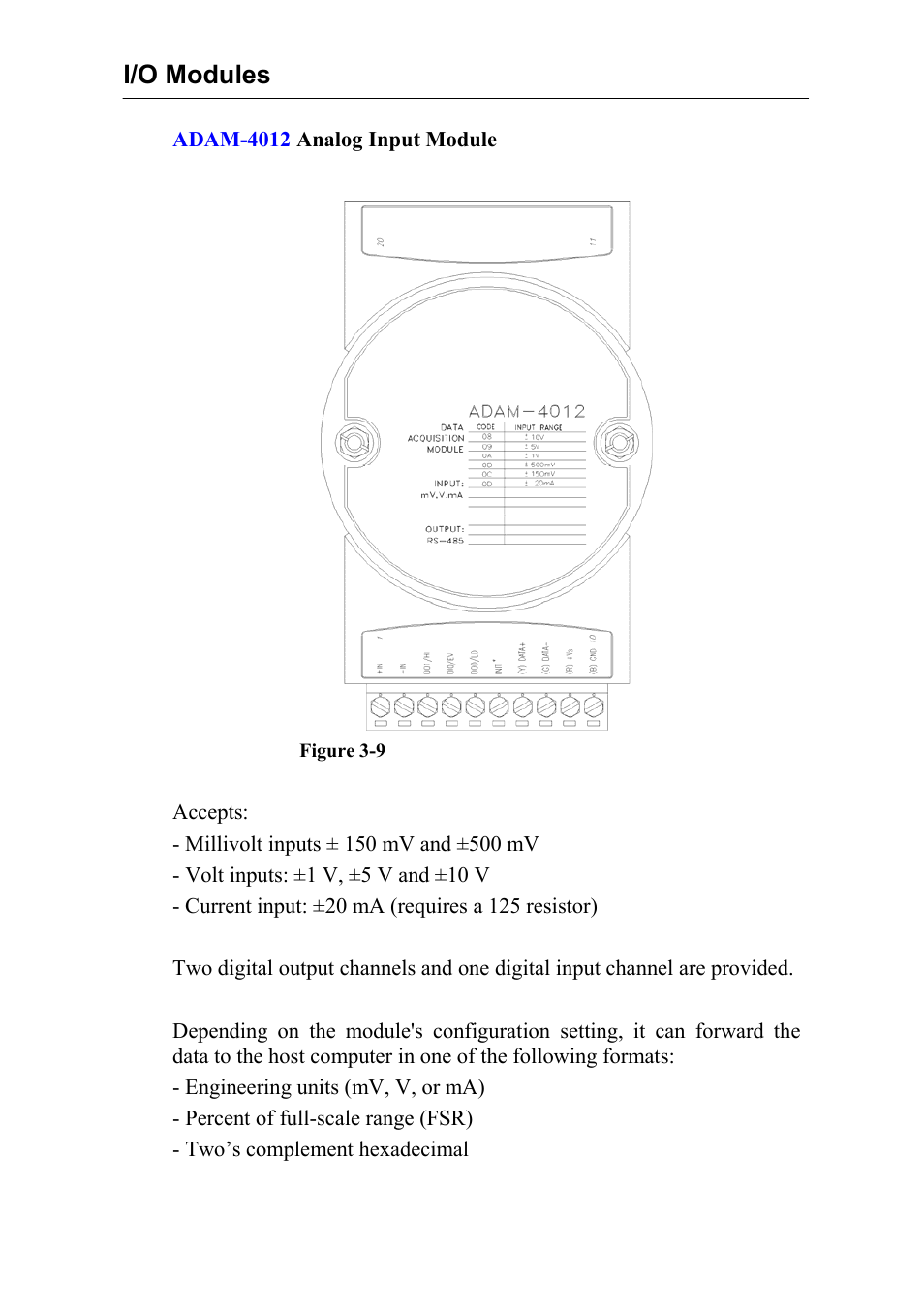 I/o modules | Advantech Data Acquisition Modules ADAM 4000 User Manual | Page 39 / 429