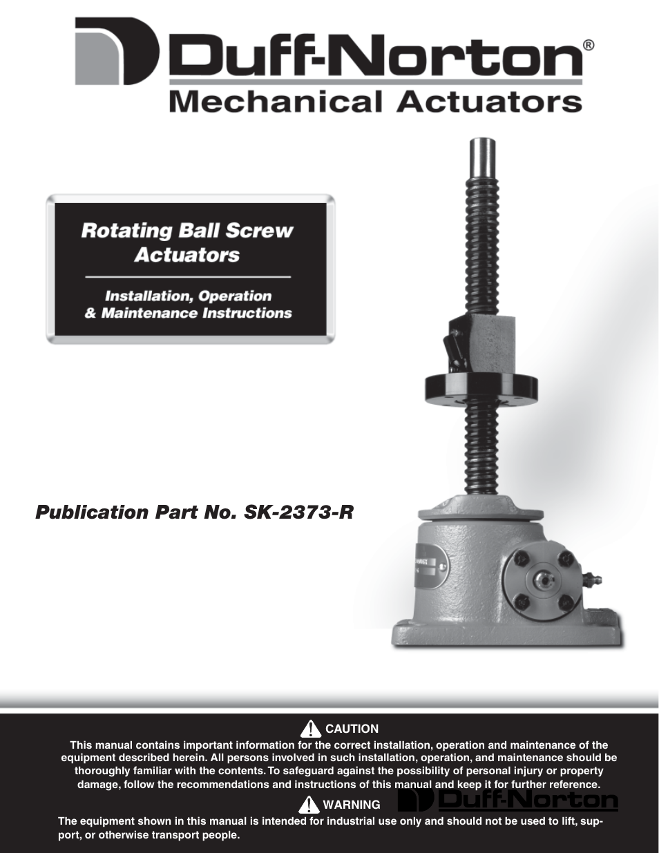 Duff-Norton Ball Screw Rotating User Manual | 16 pages