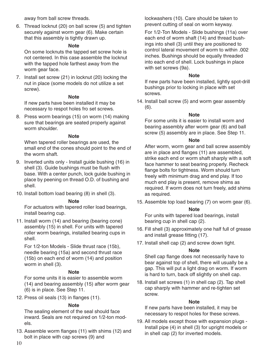 Duff-Norton Ball Screw Rotating User Manual | Page 10 / 16