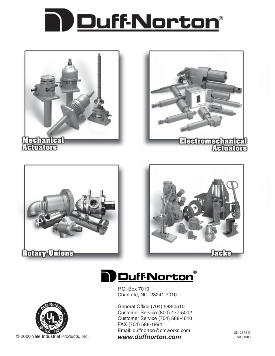 Duff-Norton Ball Screw Rotating User Manual | Page 16 / 16