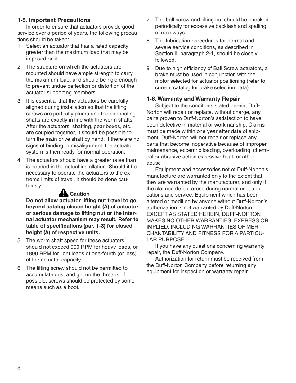 Duff-Norton Ball Screw Rotating User Manual | Page 6 / 16