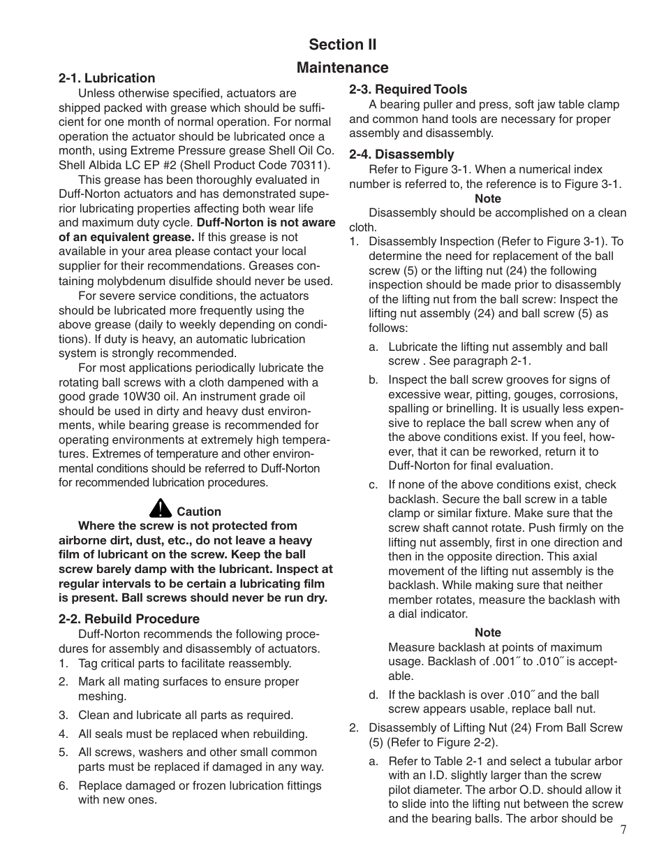 Duff-Norton Ball Screw Rotating User Manual | Page 7 / 16
