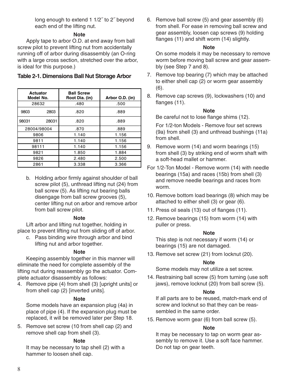 Duff-Norton Ball Screw Rotating User Manual | Page 8 / 16