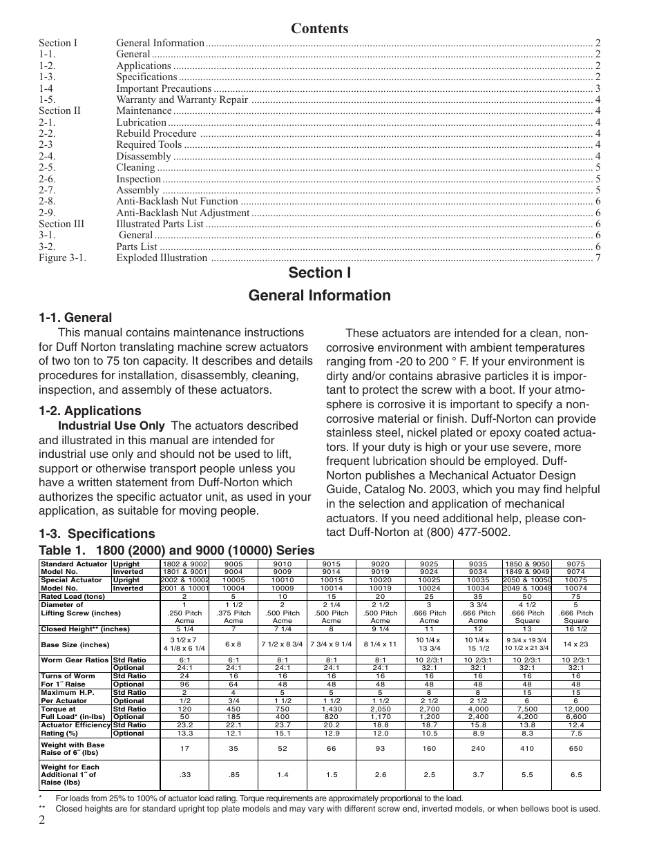 Duff-Norton Machine Screw Translating 2 Ton - 75 Ton User Manual | Page 2 / 8