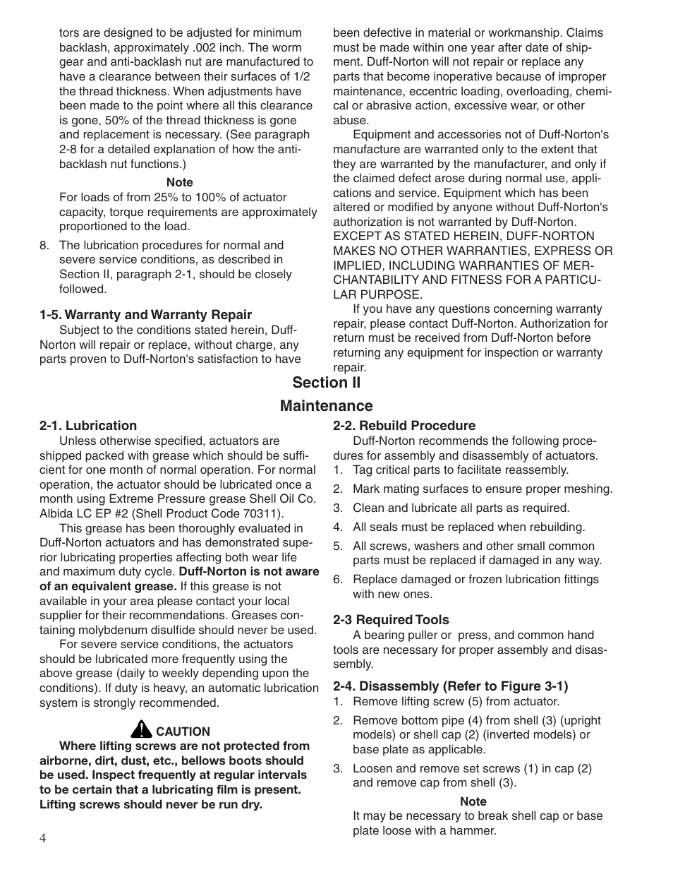 Duff-Norton Machine Screw Translating 2 Ton - 75 Ton User Manual | Page 4 / 8
