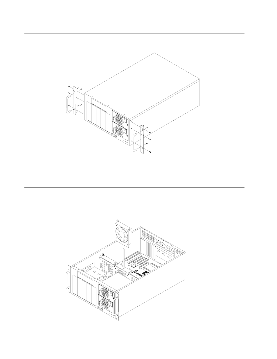 2 removing the handles, 3 the cooling fans | Advantech SPC-530 User Manual | Page 9 / 17