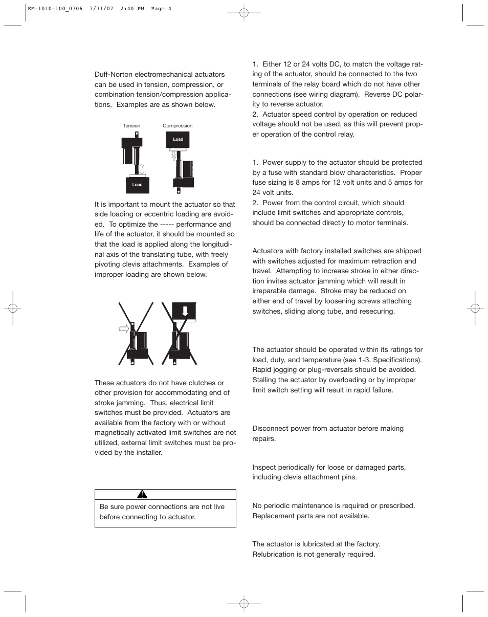 Duff-Norton EM1010-100 (TMD02) User Manual | Page 5 / 6