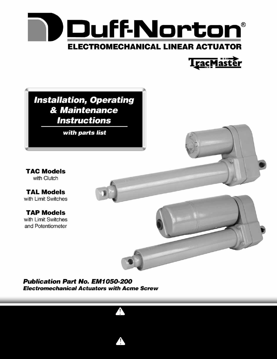 Duff-Norton EM1050-200 (TAP) User Manual | 12 pages