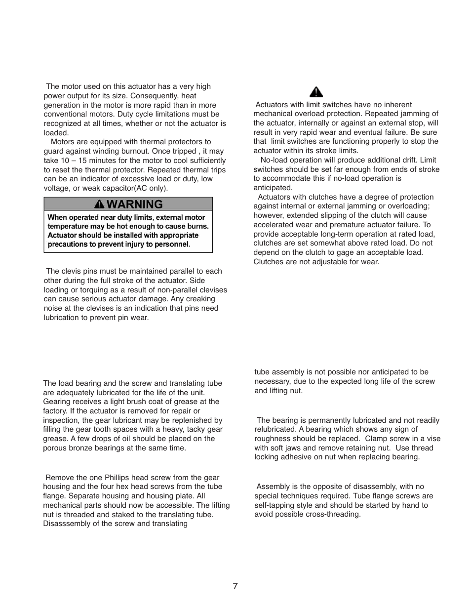 Operational precautions, Maintenance | Duff-Norton EM1050-200 (TAP) User Manual | Page 7 / 12