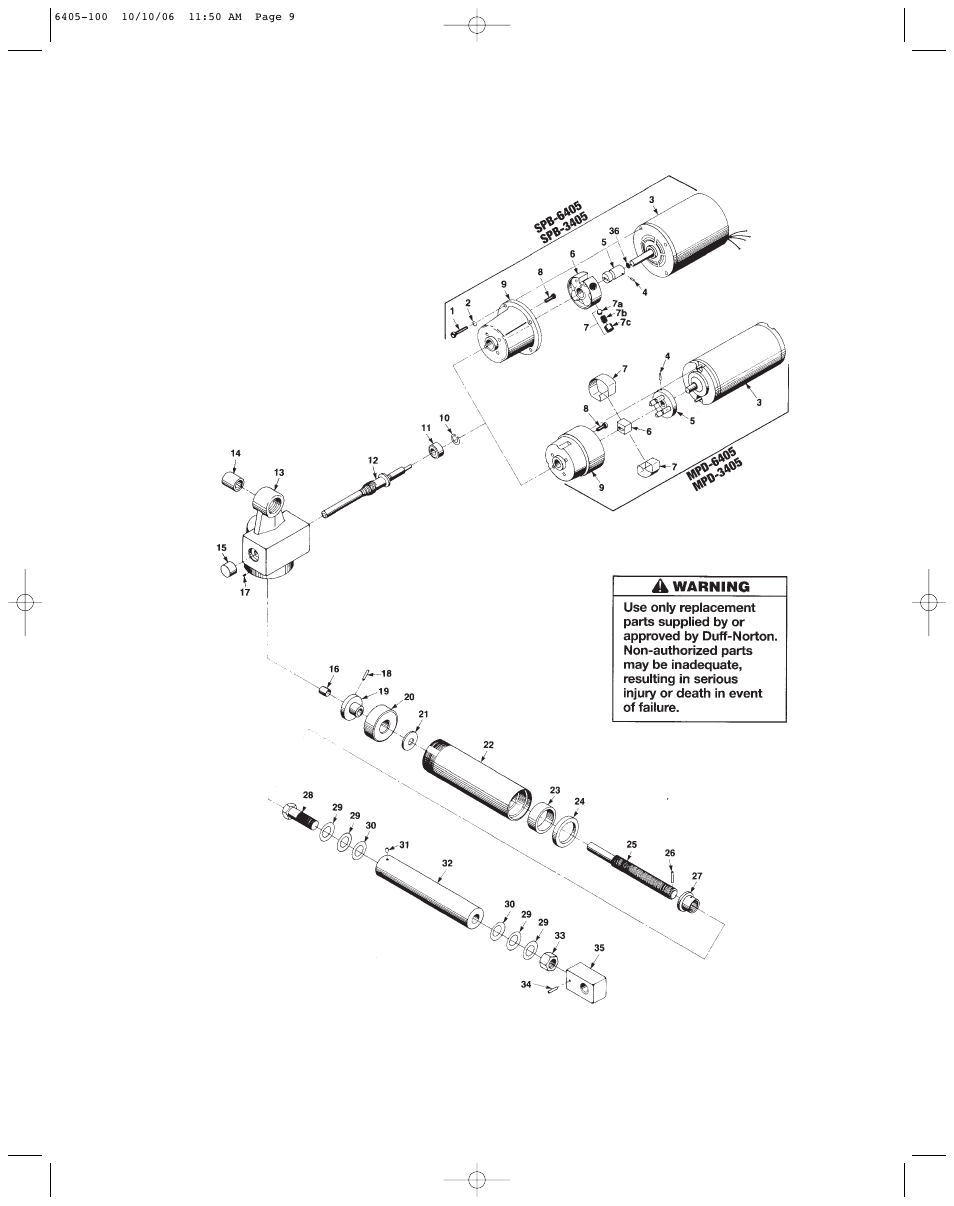 Duff-Norton SK6405-100 User Manual | Page 9 / 12