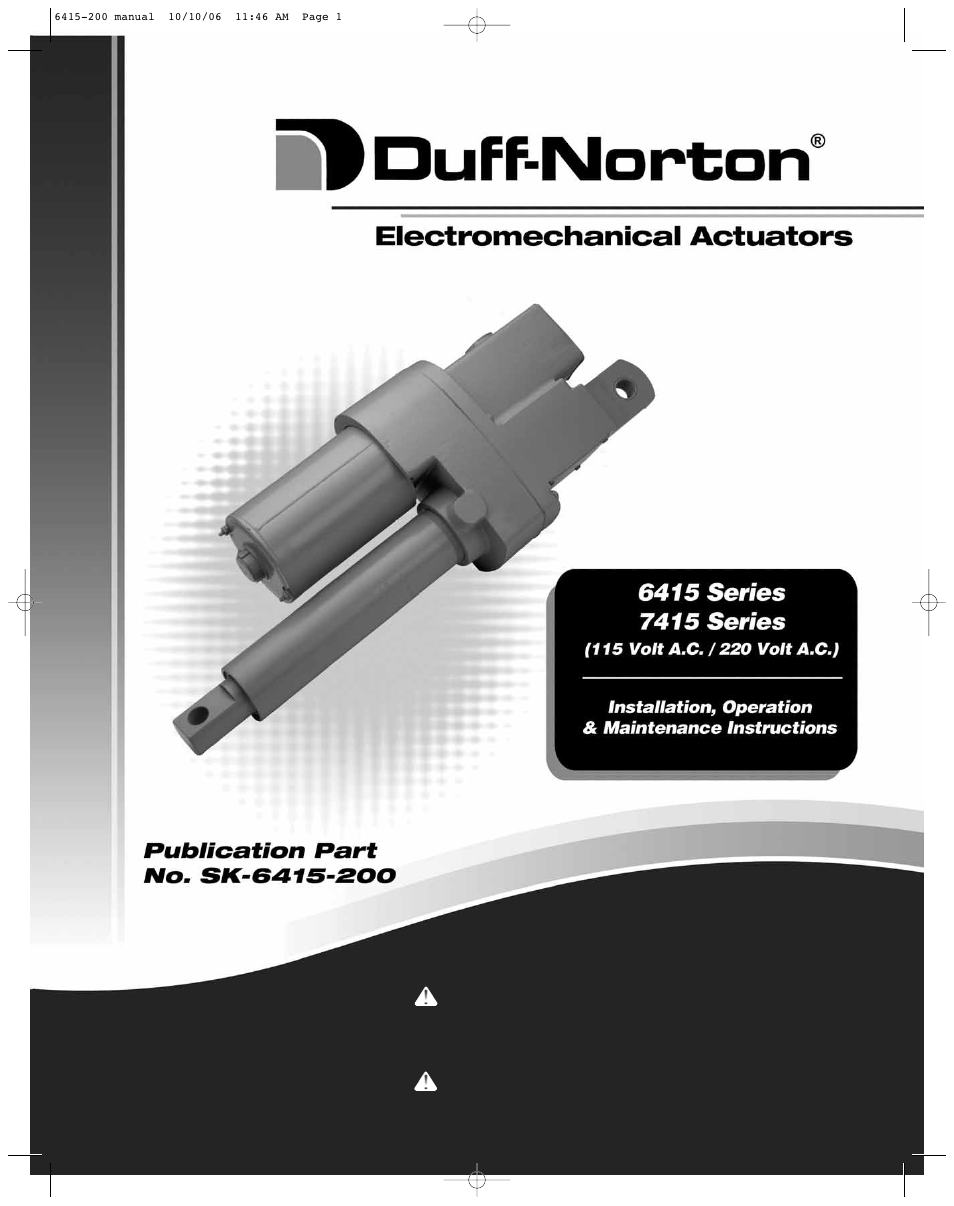 Duff-Norton SK6415-200 (SPA Series AC) User Manual | 16 pages