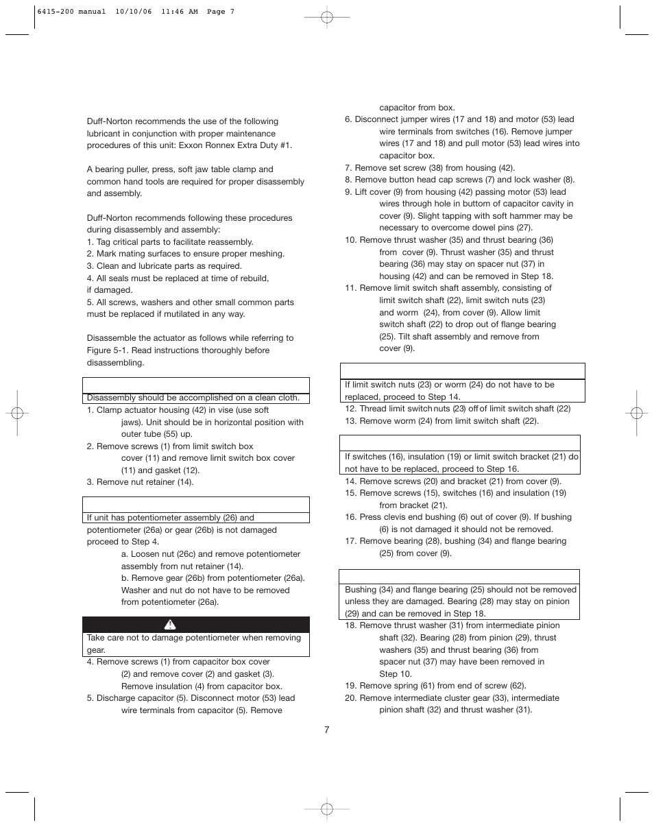 Duff-Norton SK6415-200 (SPA Series AC) User Manual | Page 7 / 16