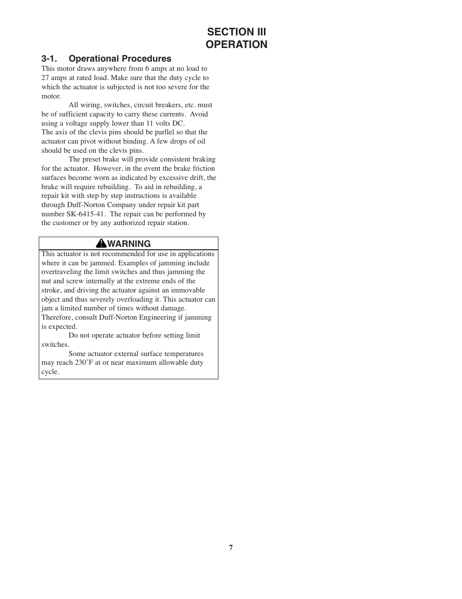 Duff-Norton SK6415-300 (SPA Series DC) User Manual | Page 7 / 16