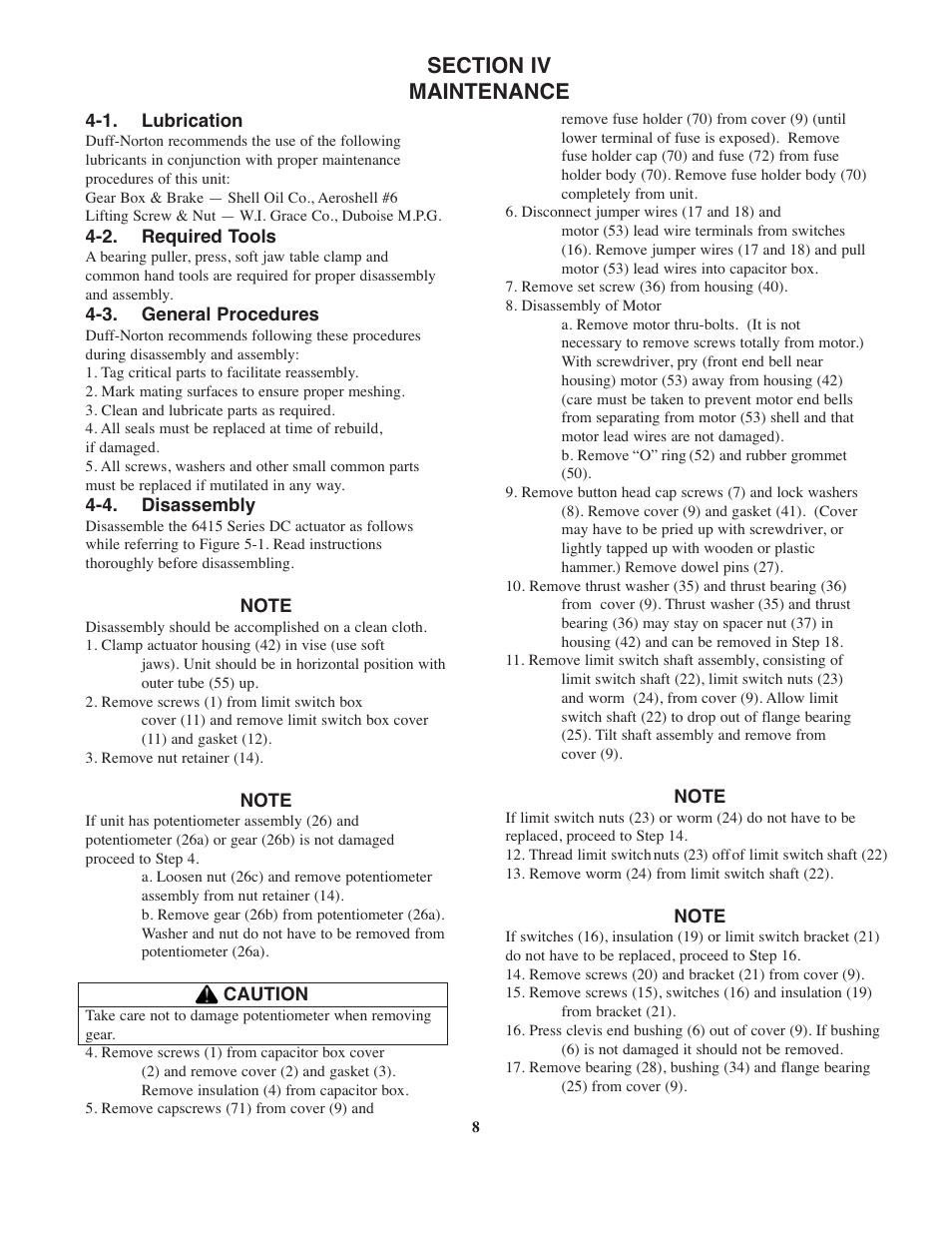 Duff-Norton SK6415-300 (SPA Series DC) User Manual | Page 8 / 16