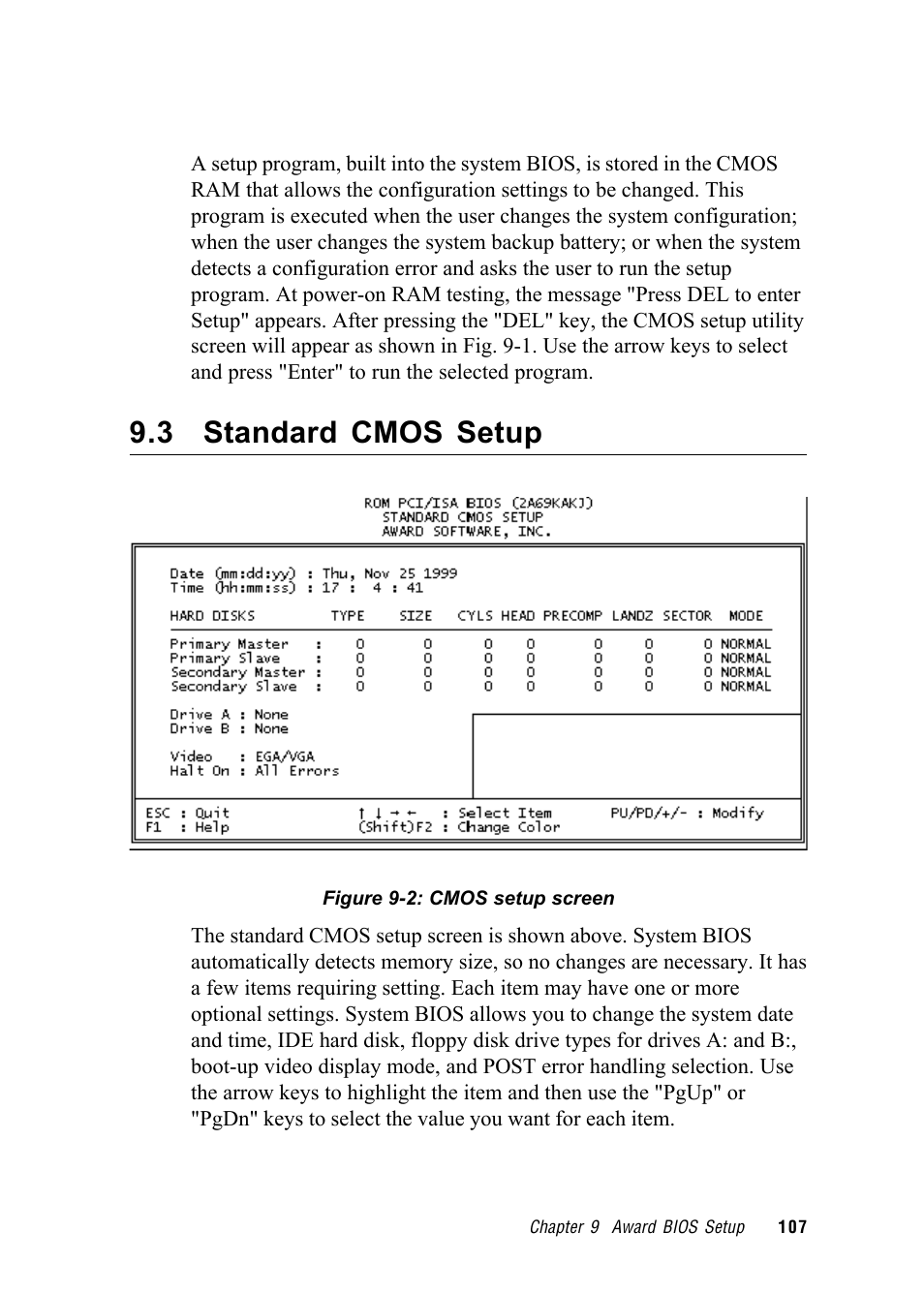 3 standard cmos setup | Advantech RUGGED PENTIUM IPPC-9120 User Manual | Page 122 / 163