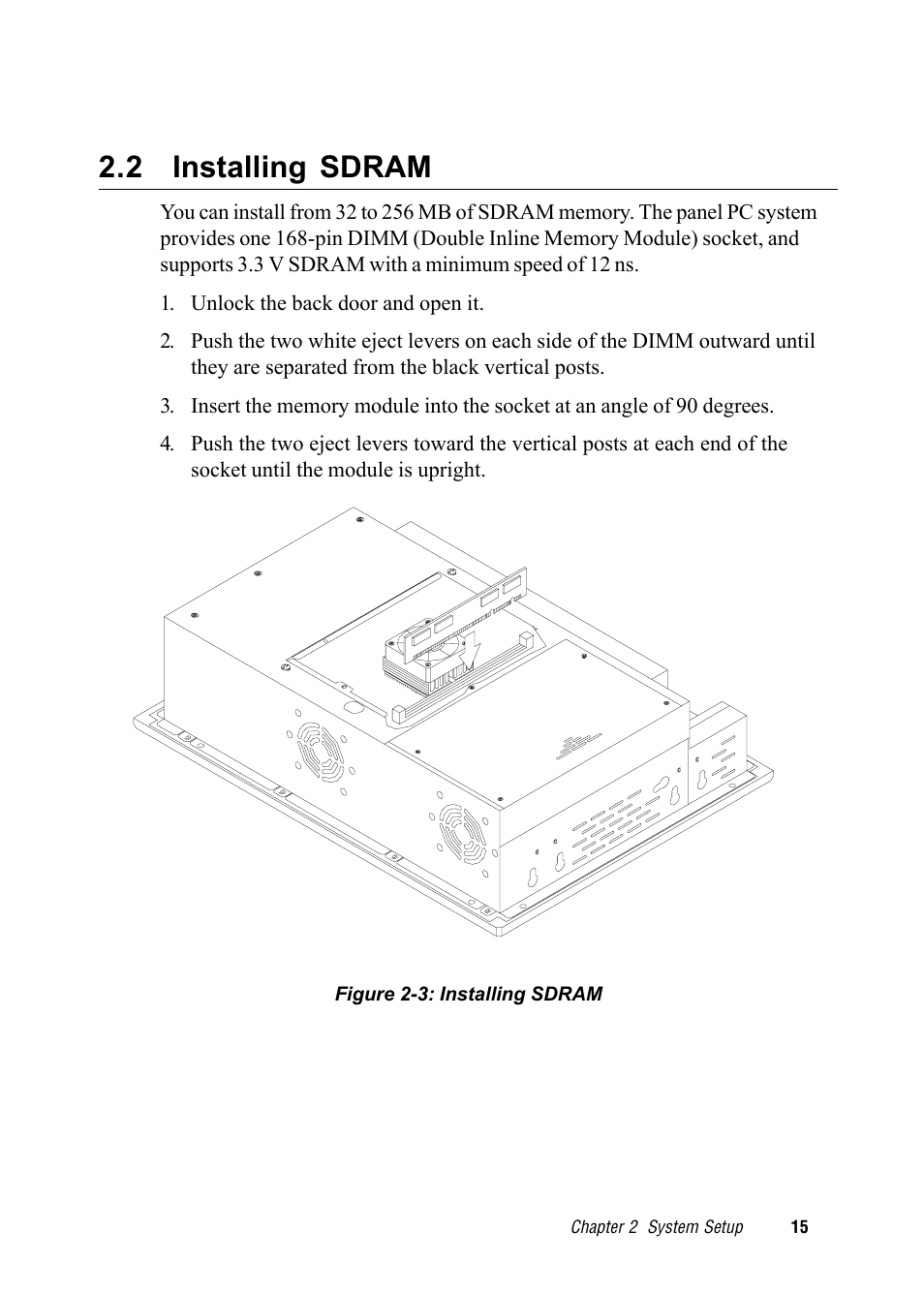 2 installing sdram | Advantech RUGGED PENTIUM IPPC-9120 User Manual | Page 30 / 163