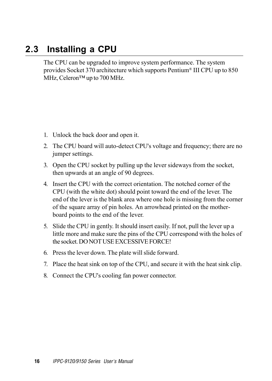 3 installing a cpu | Advantech RUGGED PENTIUM IPPC-9120 User Manual | Page 31 / 163