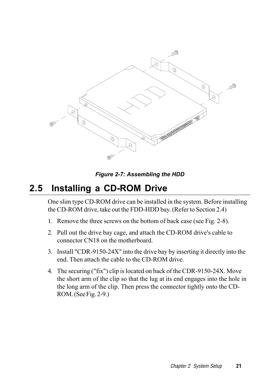 5 installing a cd-rom drive | Advantech RUGGED PENTIUM IPPC-9120 User Manual | Page 36 / 163