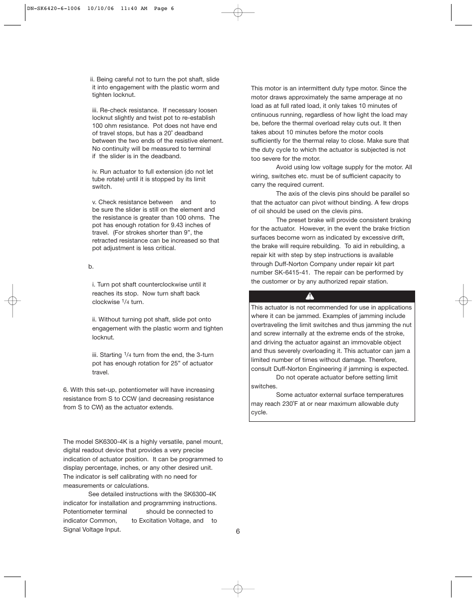 Duff-Norton SK6420-6 User Manual | Page 6 / 16