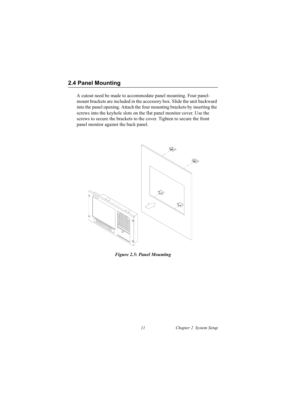 4 panel mounting, Figure 2.5: panel mounting, Panel mounting | Advantech FPM-3220 User Manual | Page 19 / 40