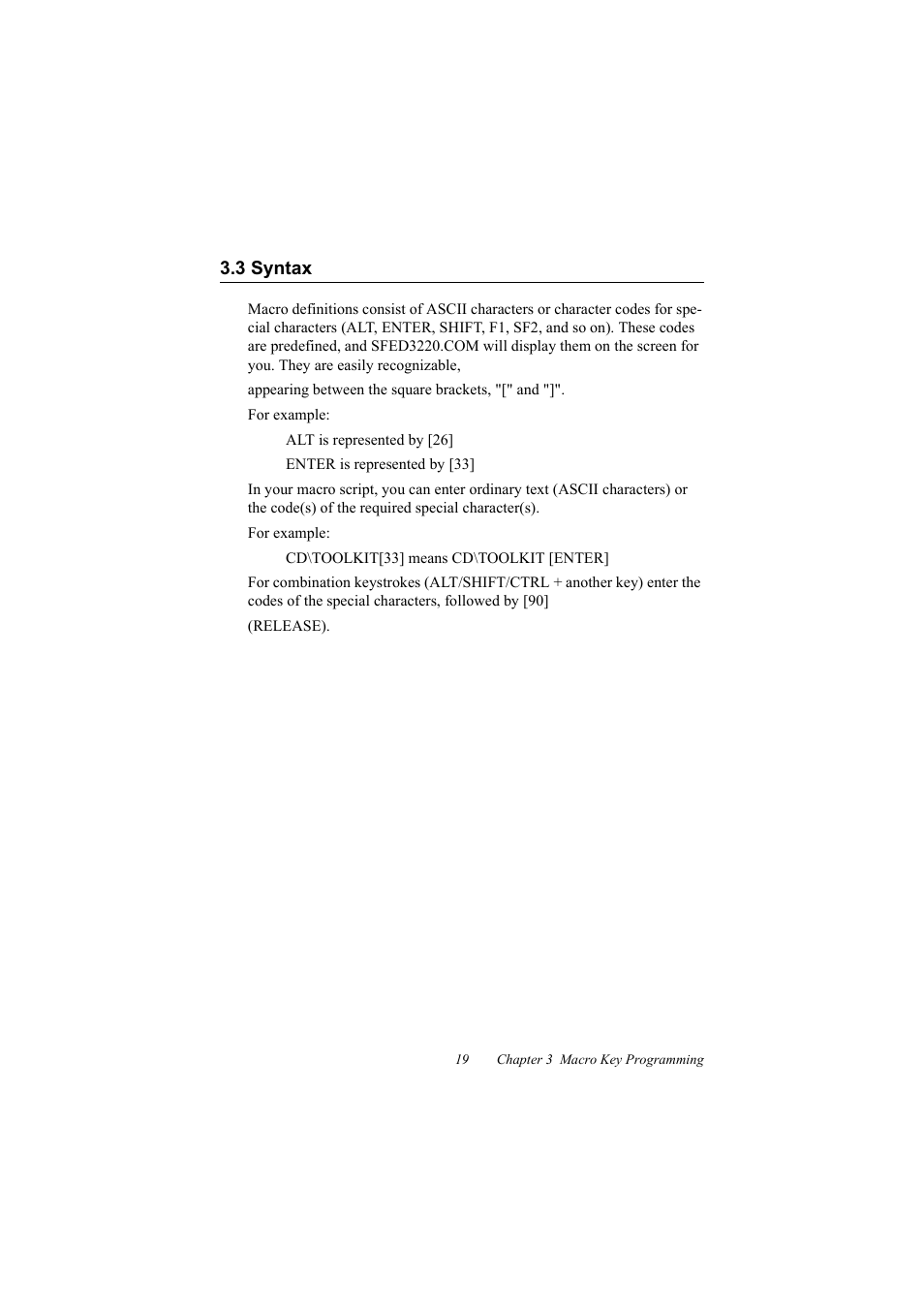 3 syntax, Syntax | Advantech FPM-3220 User Manual | Page 27 / 40